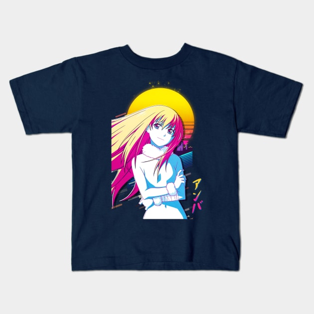 Darker than Black - Amber Kids T-Shirt by 80sRetro